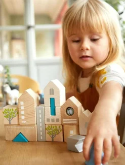 HABA Bad Rodach 18 Piece Wooden Building Blocks< Shape Sorters + Stacking Toys