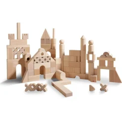 HABA Basic Building Blocks 102 Piece Extra Large Wooden Starter Set< Shape Sorters + Stacking Toys