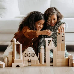 HABA Basic Building Blocks 102 Piece Extra Large Wooden Starter Set< Shape Sorters + Stacking Toys