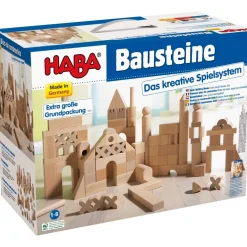HABA Basic Building Blocks 102 Piece Extra Large Wooden Starter Set< Wooden Stacking Toys & Arranging Games