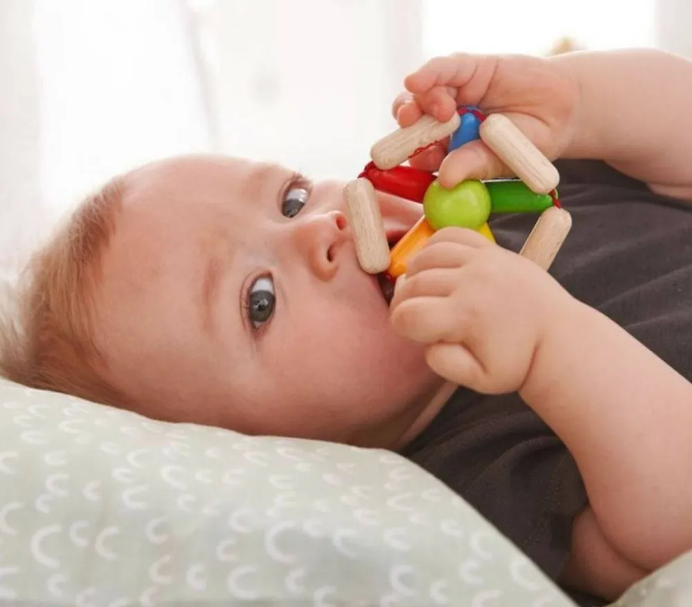 HABA Color Carousel Wooden Baby Rattle< Grasping + Teething Toys