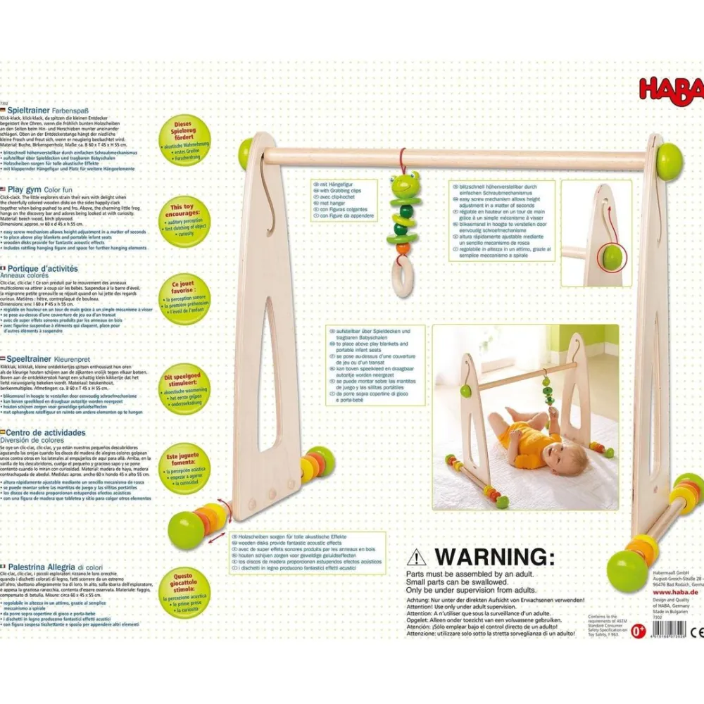 HABA Color Fun Play Gym Activity Center< Hanging Baby Toys + Mobiles