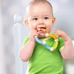 HABA Color Snake Wooden Rattle & Fidget Toy< Grasping + Teething Toys