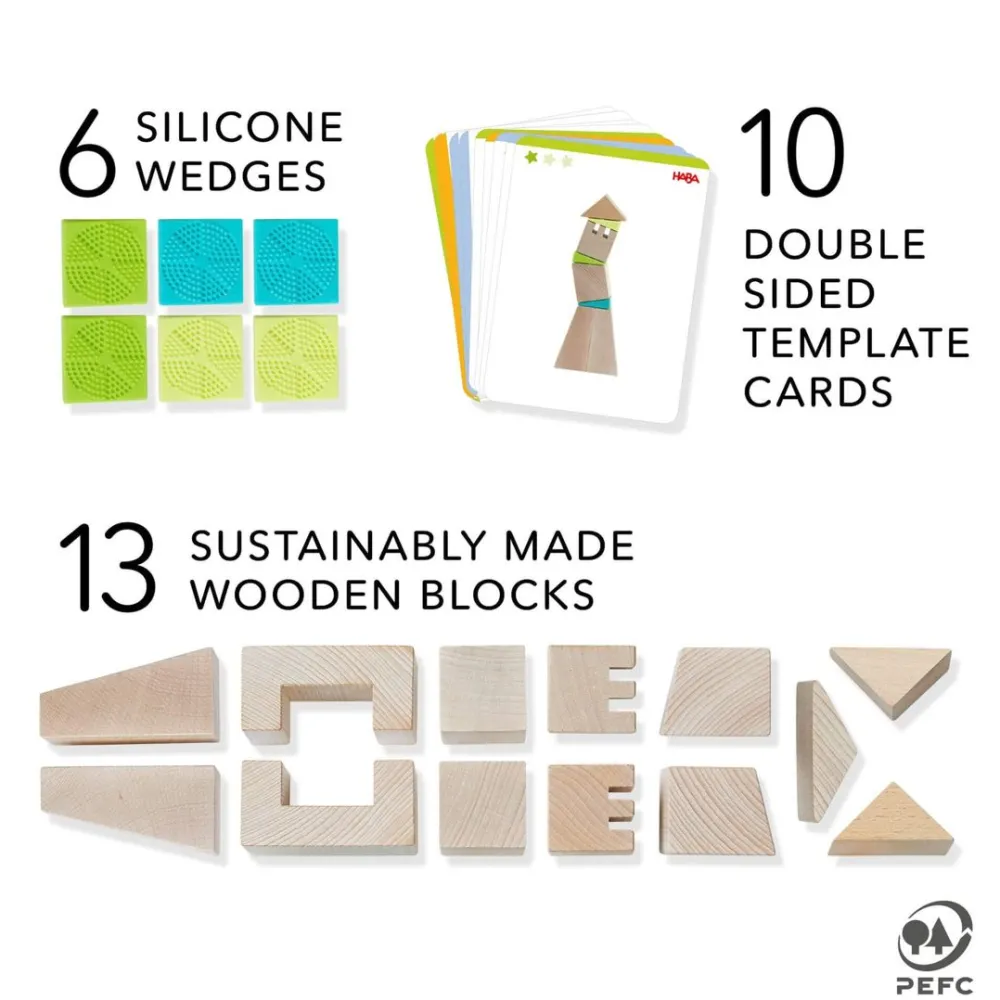 HABA Crooked Towers Wooden Blocks< Wooden Building Blocks