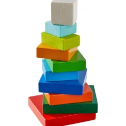 HABA 3D Rainbow Cube Arranging Game< Wooden Building Blocks