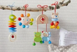 HABA Dangling Figure Bear Stroller & Crib Toy< Play Gyms, Play Mats + Accessories