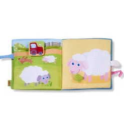 HABA Down On The Farm Soft Book With Cow Puppet< Plush Baby Toys