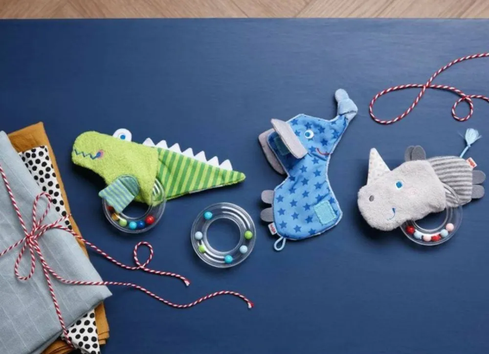 HABA Elephant Rattle With Removable Teething Ring< Grasping + Teething Toys