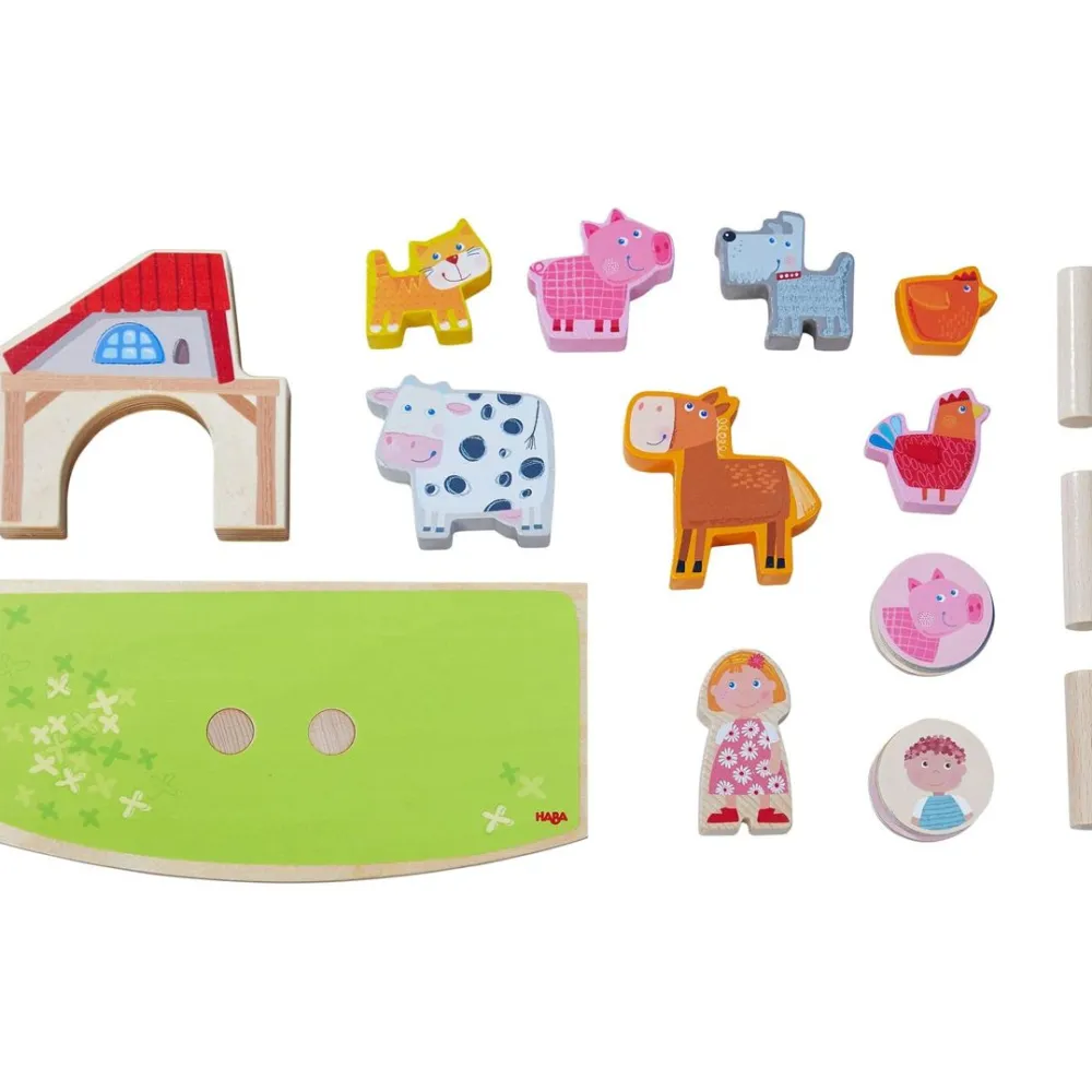 HABA Farm Balancing Act Stacking Game< Shape Sorters + Stacking Toys