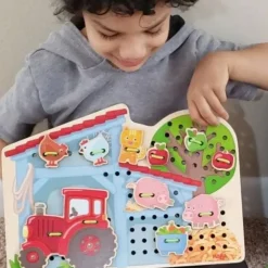 HABA Farm Threading & Lacing Game< Lacing Toys + Motor Skills