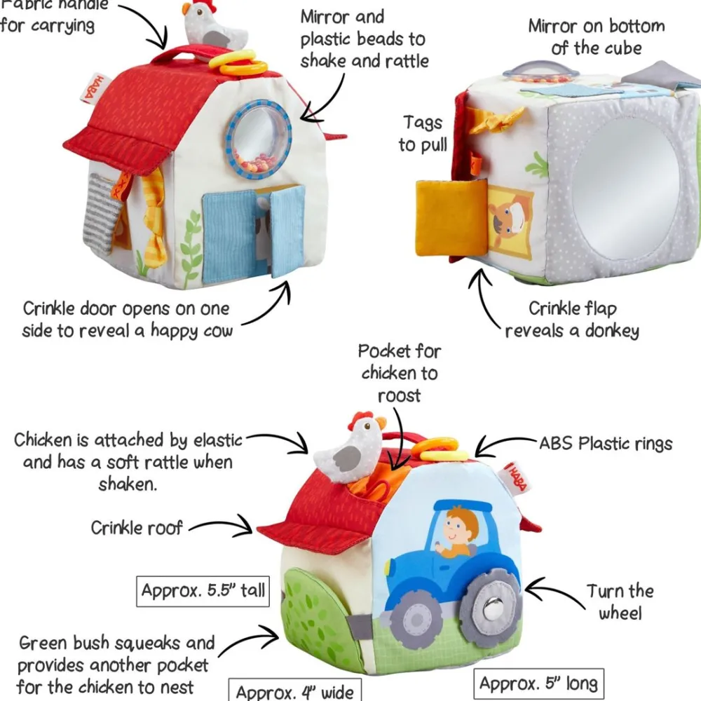 HABA Farmyard Play Cube< Plush Baby Toys