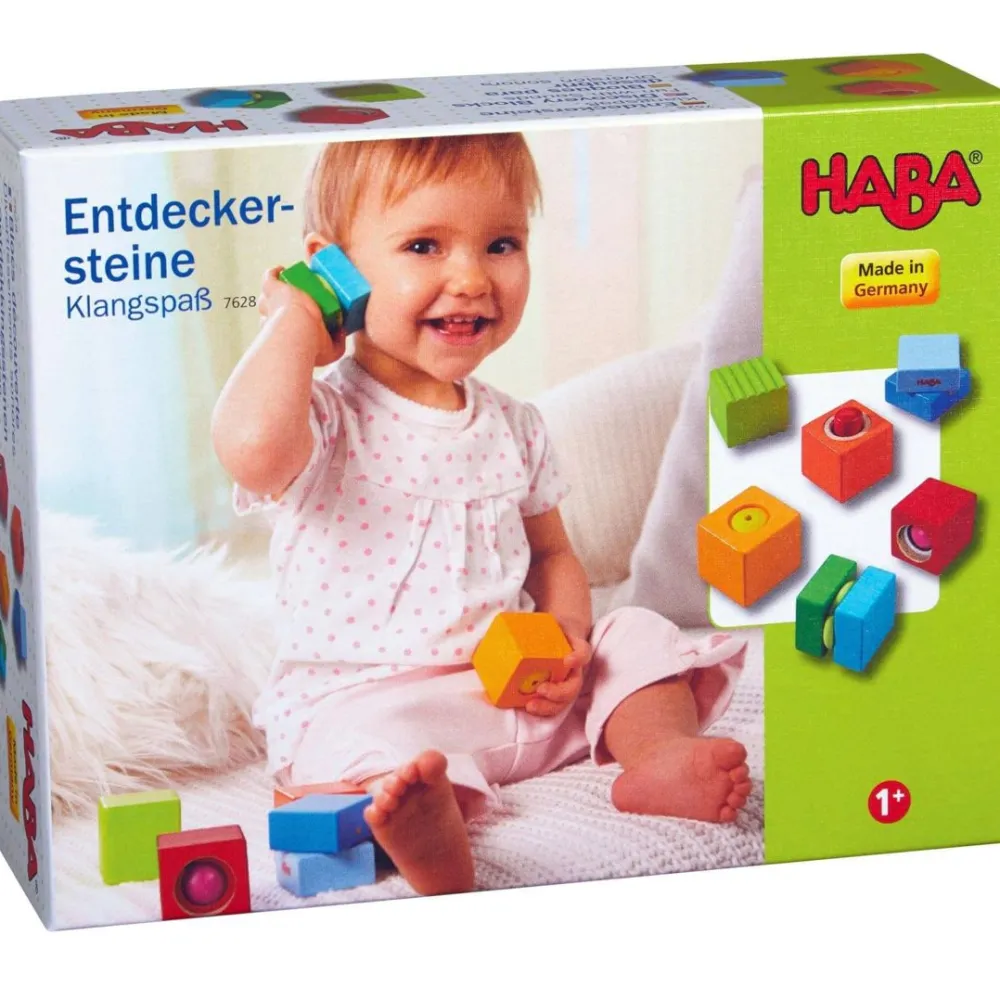 HABA Fun With Sounds Wooden Discovery Blocks< Wooden Building Blocks
