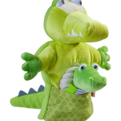 HABA Glove Puppet Crocodile With Baby Hatchling Finger Puppet< Puppets