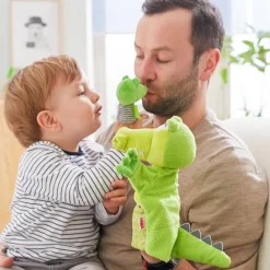 HABA Glove Puppet Crocodile With Baby Hatchling Finger Puppet< Puppets