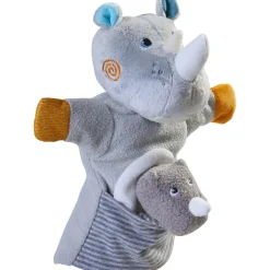 HABA Glove Puppet Rhino With Baby Calf Finger Puppet< Puppets