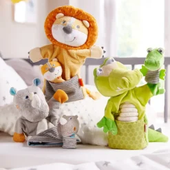 HABA Glove Puppet Rhino With Baby Calf Finger Puppet< Puppets