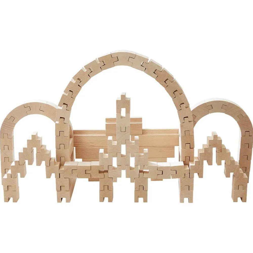 HABA Interlocking Wooden Blocks Construction Set< Wooden Building Blocks