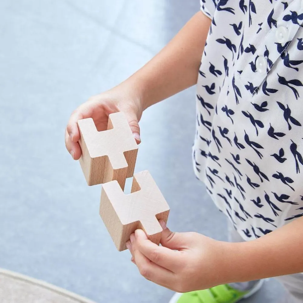 HABA Interlocking Wooden Blocks Construction Set< Wooden Building Blocks