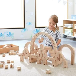 HABA Interlocking Wooden Blocks Construction Set< Wooden Building Blocks