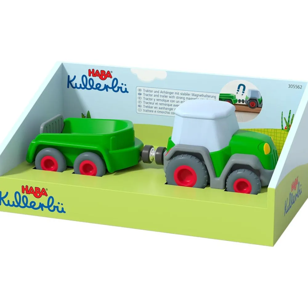 HABA Kullerbu Tractor And Trailer With Momentum Motor< Kullerbu Vehicles & Balls