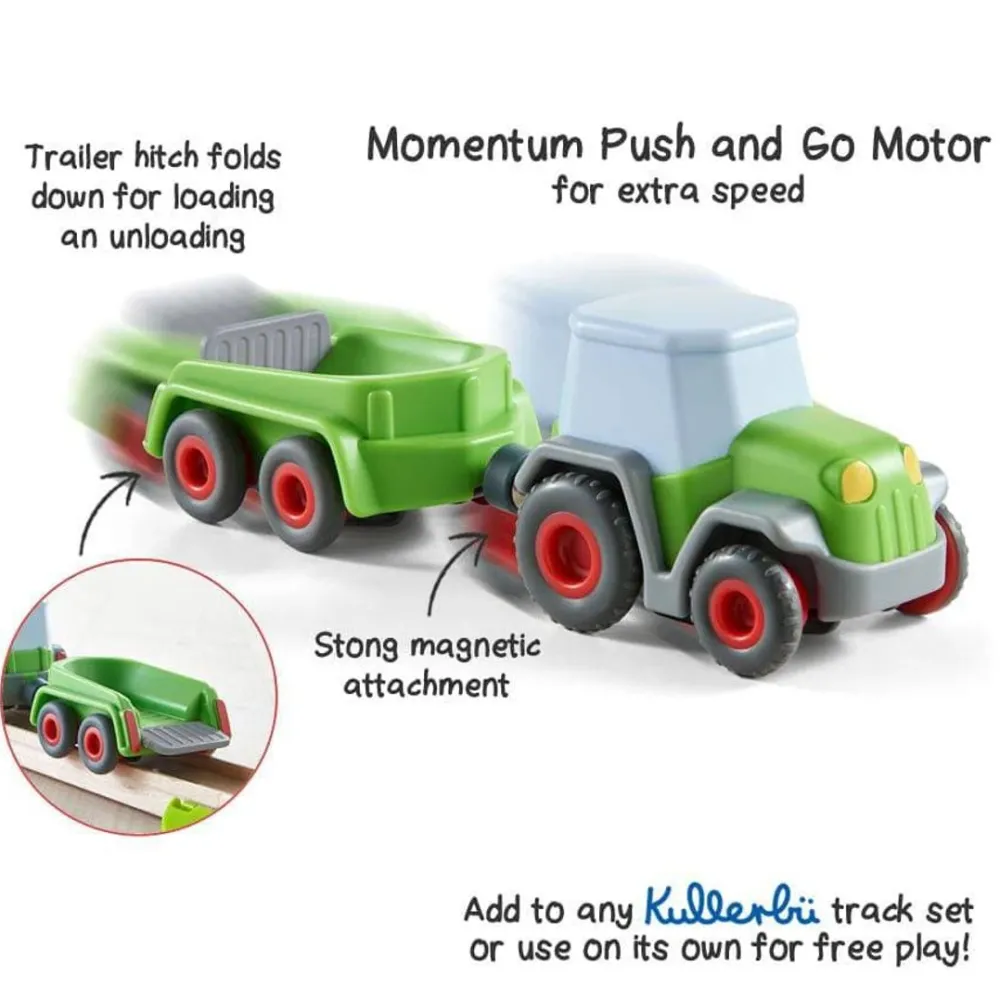HABA Kullerbu Tractor And Trailer With Momentum Motor< Kullerbu Vehicles & Balls