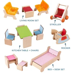 HABA Little Friends Family Fun Dollhouse Bundle With Doghouse< Little Friends Play Sets