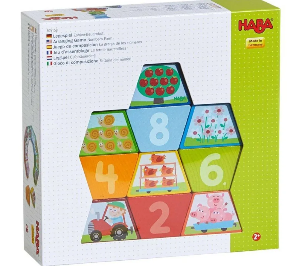 HABA Numbers Farm Wooden Arranging Game< Shape Sorters + Stacking Toys