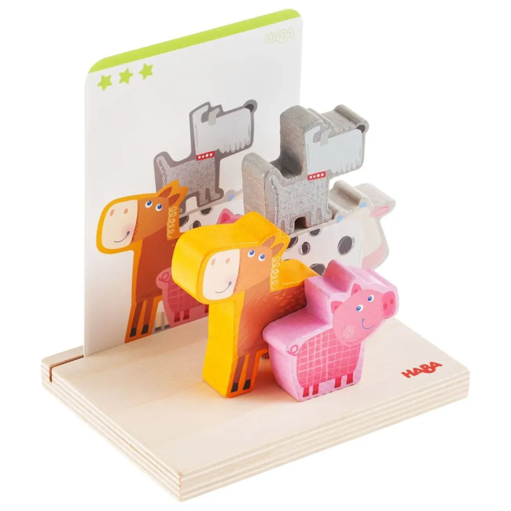 HABA On The Farm Stacking Toy< Shape Sorters + Stacking Toys