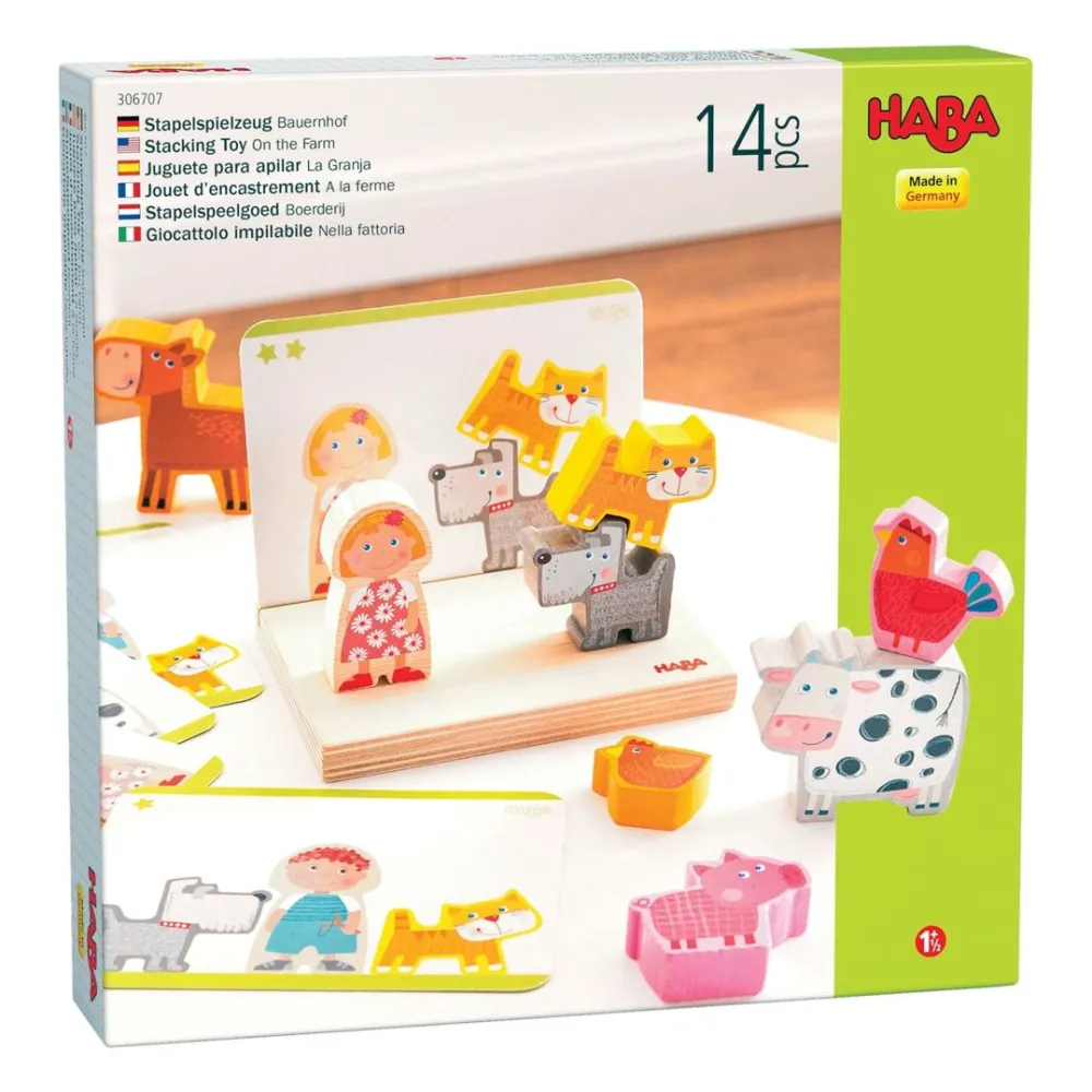 HABA On The Farm Stacking Toy< Wooden Stacking Toys & Arranging Games