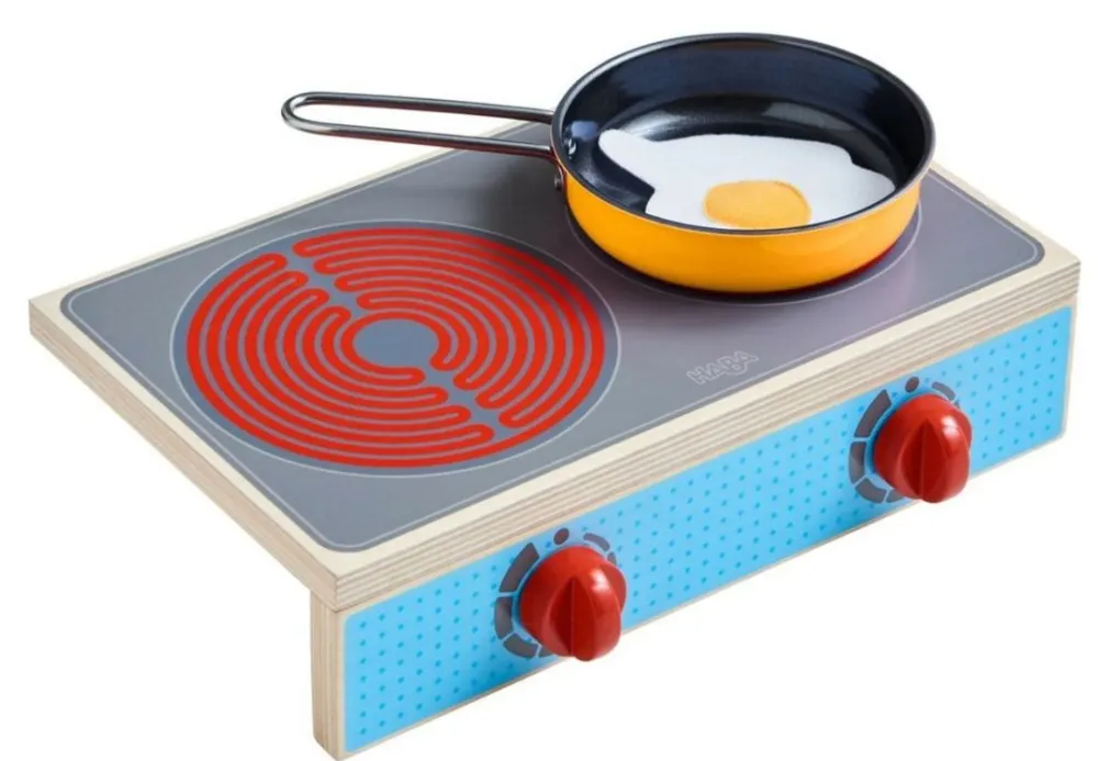 HABA Portable Wooden Cooktop Set Culina< Pretend Play Food