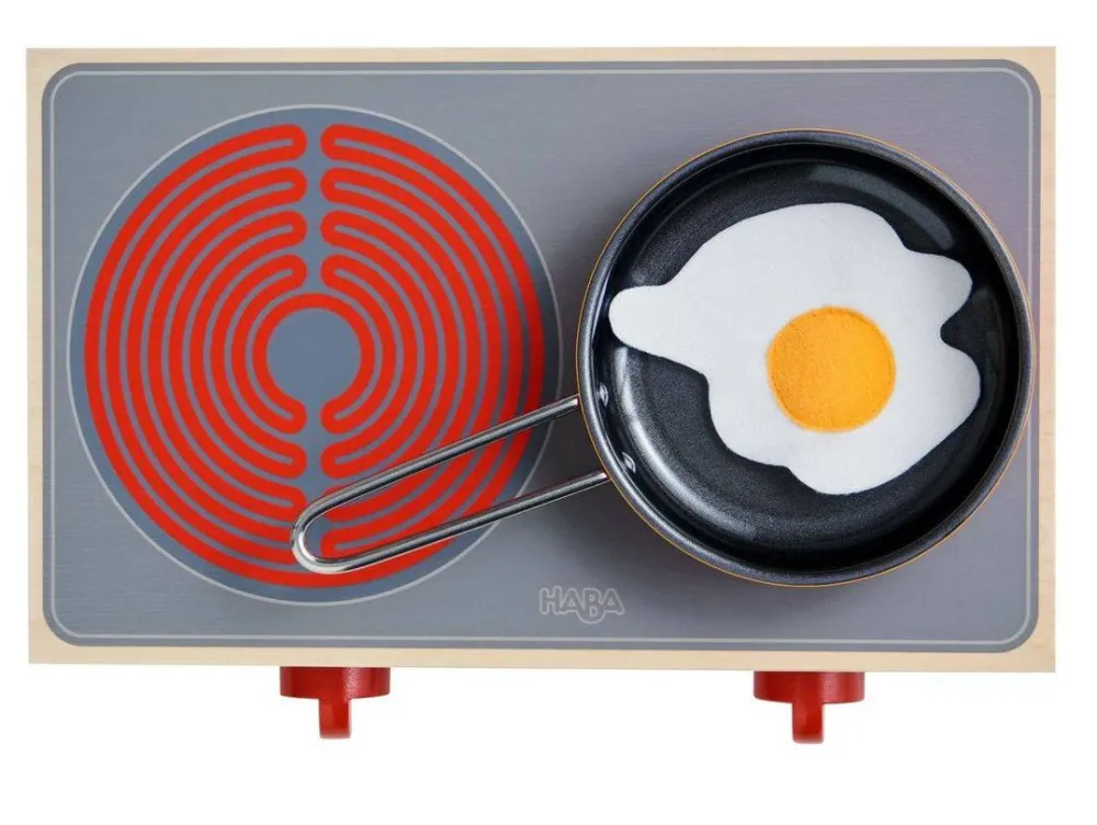 HABA Portable Wooden Cooktop Set Culina< Pretend Play Food