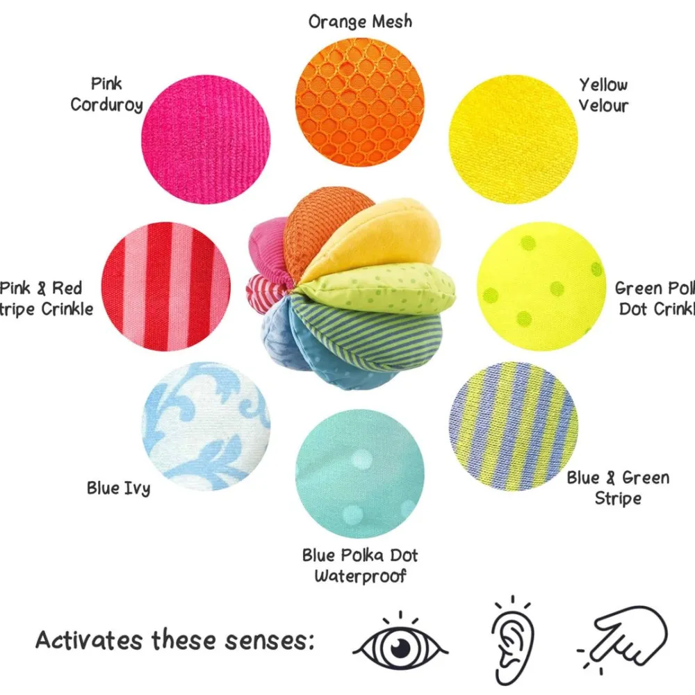 HABA Rainbow Fabric Baby Ball< Grasping + Teething Toys