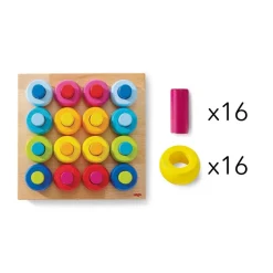 HABA Rainbow Whirls Wooden Sorting And Stacking Game< Shape Sorters + Stacking Toys