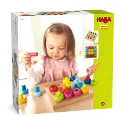 HABA Rainbow Whirls Wooden Sorting And Stacking Game< Shape Sorters + Stacking Toys