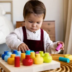 HABA Rainbow Whirls Wooden Sorting And Stacking Game< Wooden Stacking Toys & Arranging Games