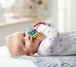 HABA Rattlefish Wooden Baby Rattle< Grasping + Teething Toys