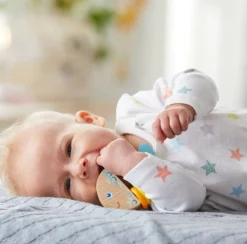 HABA Rattlefish Wooden Baby Rattle< Grasping + Teething Toys