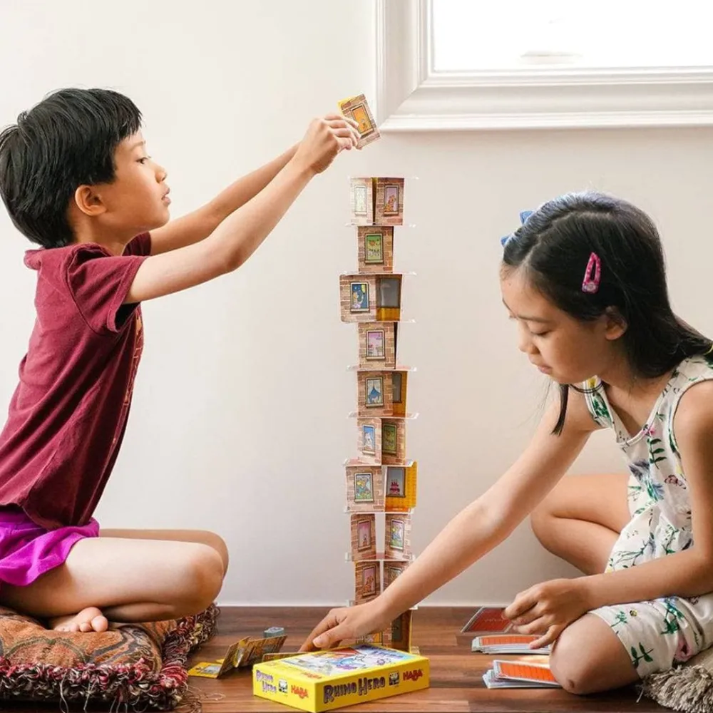 HABA Rhino Hero Stacking Cards Game< Family Games