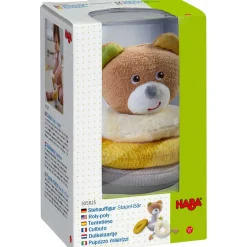 HABA Roly Poly Bear Wobbling Soft Baby Toy With Stacking Rings< Plush Baby Toys