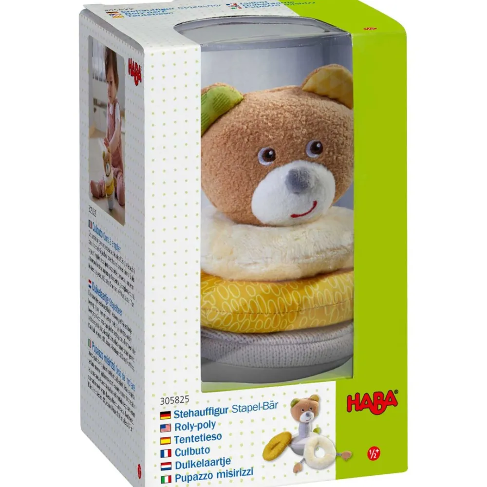 HABA Roly Poly Bear Wobbling Soft Baby Toy With Stacking Rings< Plush Baby Toys
