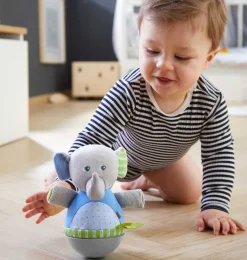 HABA Roly Poly Elephant Wobbling Soft Baby Toy< Plush Baby Toys