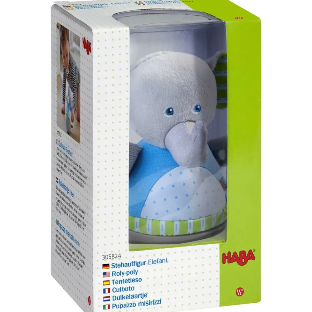 HABA Roly Poly Elephant Wobbling Soft Baby Toy< Plush Baby Toys