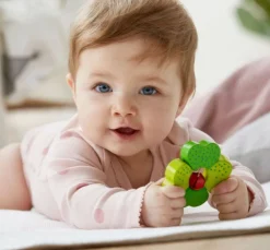 HABA Shamrock Wooden Baby Rattle With Bell< Grasping + Teething Toys