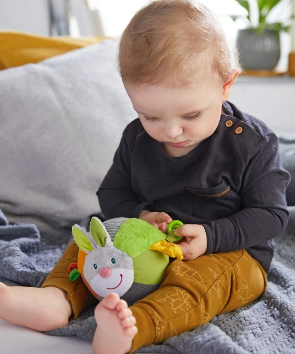 HABA Soft Bunny Ball With Rattling Effects< Plush Baby Toys