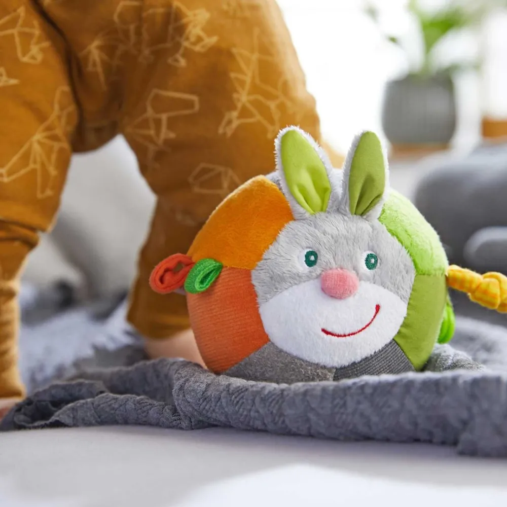HABA Soft Bunny Ball With Rattling Effects< Plush Baby Toys