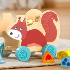 HABA Squirrel Pull Along Toy Sorting Box< Shape Sorters + Stacking Toys
