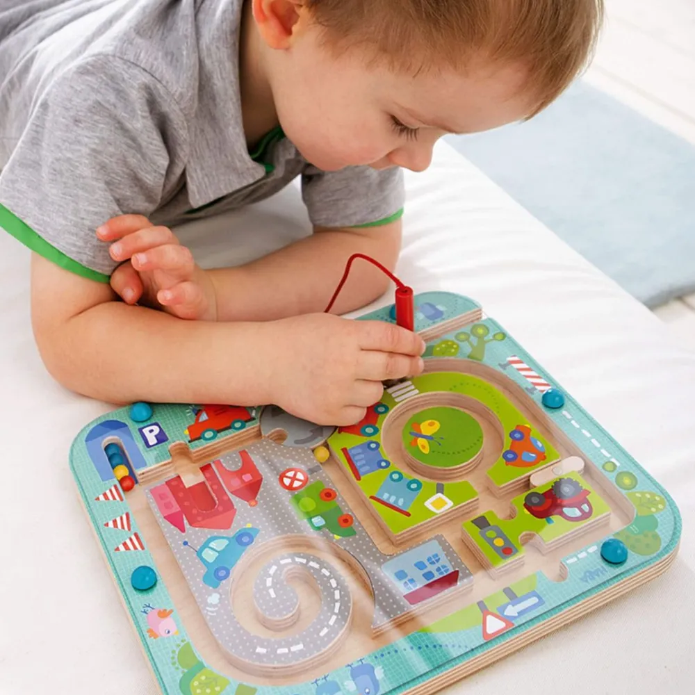 HABA Town Maze Magnetic Puzzle Game< Travel + Magnetic Games