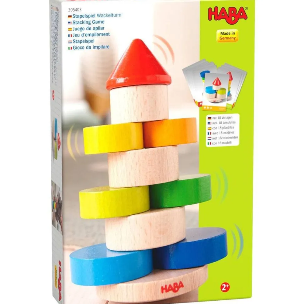 HABA Wobbly Tower Wooden Stacking Game< Arranging Games