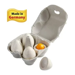 HABA Wooden Eggs With Removable Yolk Play Food< Pretend Play Food
